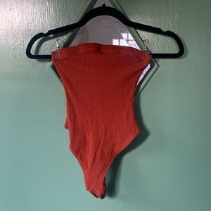 Orange Ribbed Bodysuit || Urban Outfitters